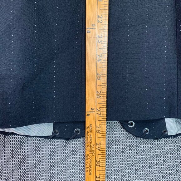 Chesca Womens Black Pinstripe Blazer W/ Lace-Up Detail Size 16 Single-Breasted - Picture 9 of 10